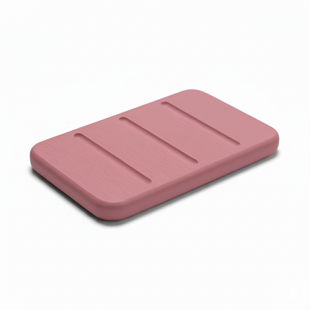 Porte Savon Design – Rose, vue produit sur fond blanc